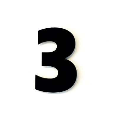 Numero Residencia 13cm Acm 3 Preto Kami Acrilicos