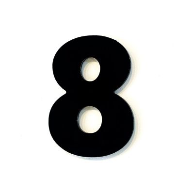 Numero Residencia 13cm Acm 8 Preto Kami Acrilicos