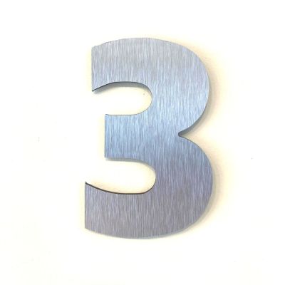 Numero Residencia 13cm Acm 3 Prata Esc Kami Acrilicos