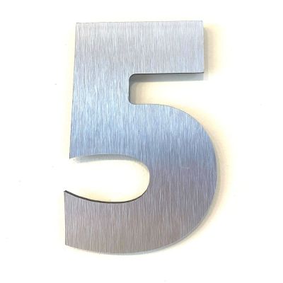 Numero Residencia 13cm Acm 5 Prata Esc Kami Acrilicos