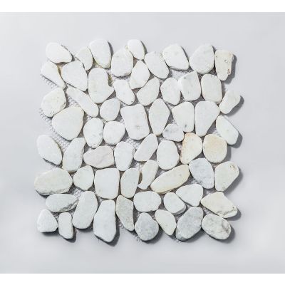 Seixo Plano Puro Branco 30,5x30,5cm Glass Mosaic