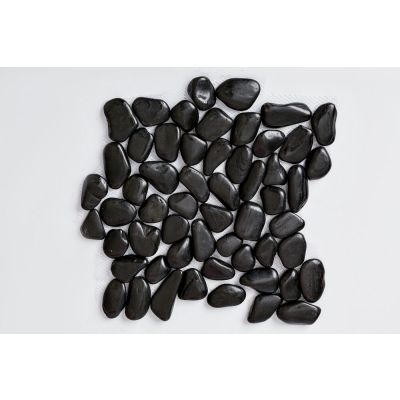 Seixo Polido Preto Brilho 30,5x30,5cm Glass Mosaic