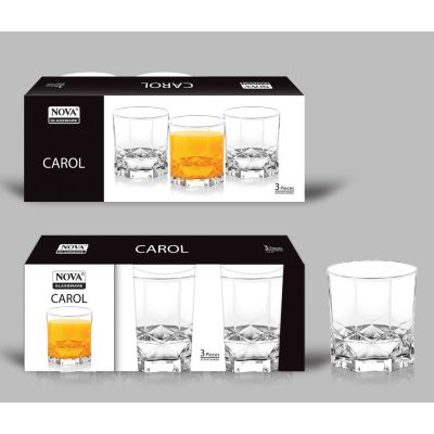 Jogo de Copo de Vidro Carol Transparente 310ml Casa&Ideia