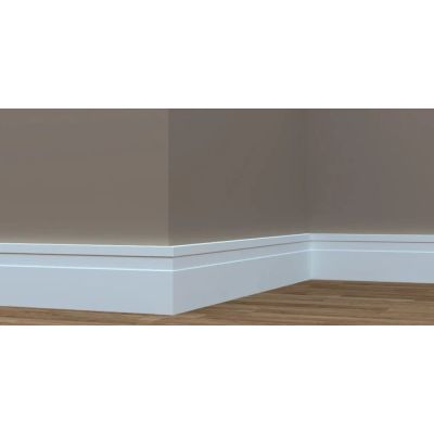 Rodapé com Friso Branco 2,40m x 7cm Málaga