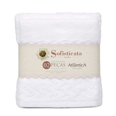 Jogo Toalhas 29cm x 23cm x 7cm 2 Pcs Finesse Off White Atlântica