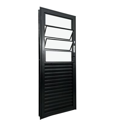Porta de Abrir Alumínio 2,15M X 84CM R12 Basculante Standart Direita Preta CRV
