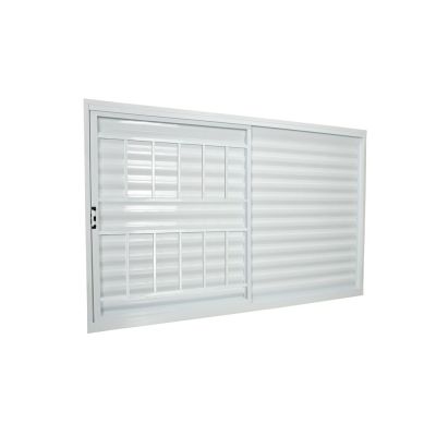 Janela Veneziana de Correr Alumínio 1,00M X 1,50M 3 Folhas Standart Branca com Grande CRV
