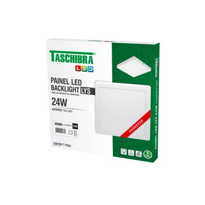 Painel Led de Sobrepor Quadrado 36w 3000k 40x40 Lys Branco Bivolt Taschibra