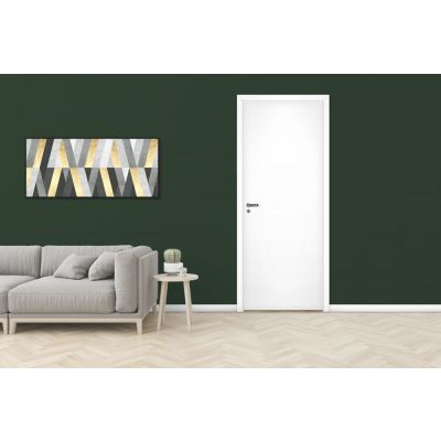 Kit Porta 2,10M X 70CM M14 a M21 Direta e Esquerda UV Lisa Branca Interna Pinhal