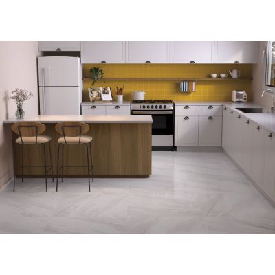 Porcelanato Polido 84CM X 84CM Bianco Volakas Branco Retificado Classe A Elizabeth