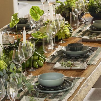 Jogo de Jantar Flora Azul 20 Peças Oxford