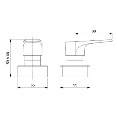 Acabamento de Registro 1/2" a 1" Bas Docol Noronha Cromado Celite