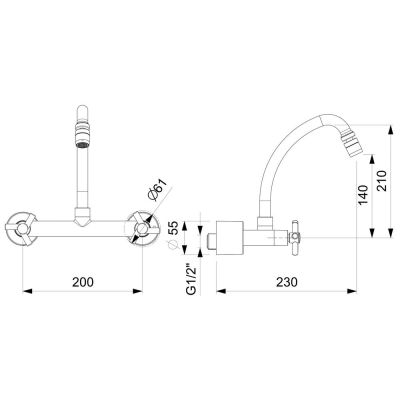 Mist Coz Parede One Cromado 1/4 Volta Celite