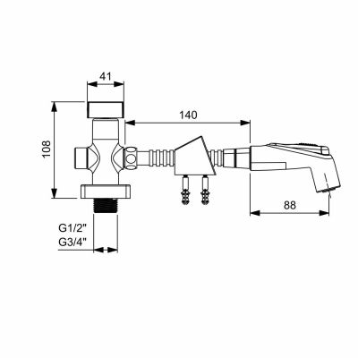 Ducha Higiênica Com Registro 1/2" E 3/4" Flow Preto Matte C/deriv Celite