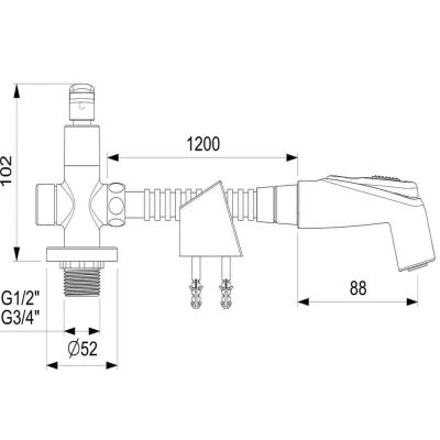 Ducha Higiênica Com Registro 1/2" E 3/4" Smart Cromado C/deriv Celite