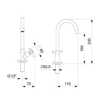 Torneira Bica Alta One Cromado 1/4 Volta Celite