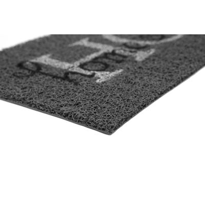 Capacho Vinil Home Sweet Home Cinza Grafite 30x70cm Kapazi