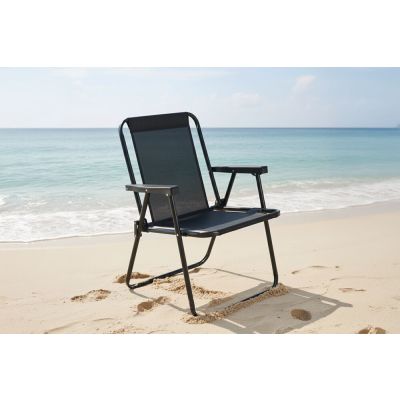 Cadeira de Praia Ferro 110kg Alta Preta Mor