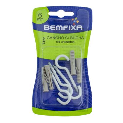 Gancho de Metal para Concreto Bemfixa 6mm 4 Peças 7422