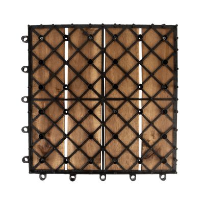 Deck de Madeira Jasmin 4 Ripas Natural Fosco 30x30cm Fascino