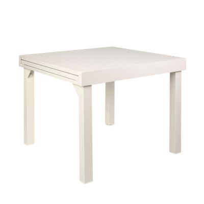 Mesa de Jantar para Jardim Extensível Siena Off White Alumínio Fascino