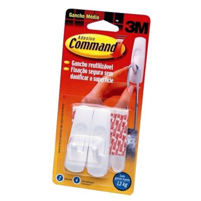 Gancho PVC Adesivo Command Grande 3M 2 Peças