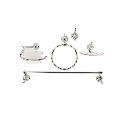 Kit de Acessórios para Banheiro Melissa 5 Peças Cromado Hidrofama