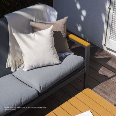 Conjunto de Jardim Mesa e Sofás Aluminio 4 Peças Madrid Cinza Fascino
