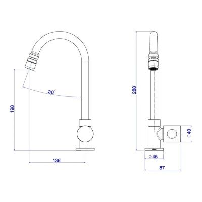 Torneira para Cozinha de Mesa Bica Alta 1/2" Aspen Cromado Deca