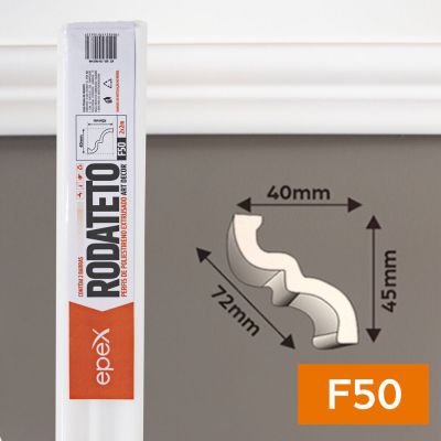 Rodateto 2 peças F50 4,5cmx4cmx2m Branco Epex