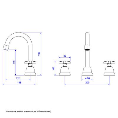 Torneira Misturador para Banheiro de Mesa Bica Alta 1/2" Max Cromado Deca
