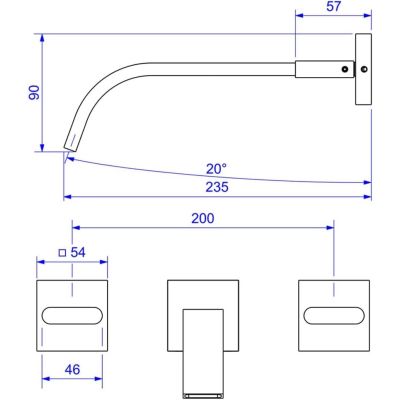 Torneira Misturador para Banheiro de Parede 1/2" Polo Cromado Deca