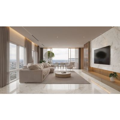 Porcelanato Polido  Calacata Clássico Retificado 90x90cm Portinari