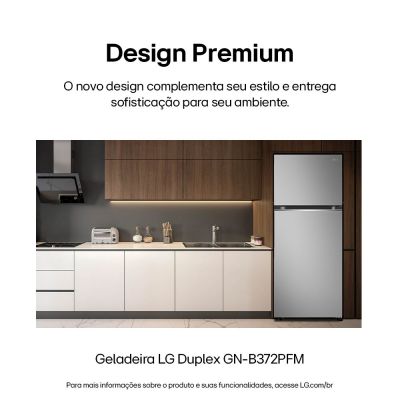 Geladeira 375l Gn-b372pfm Inox Escovado Lg