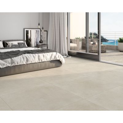 Piso Cerâmico Atria Plus Bege Areia Retificado Acetinado 84x84 Málaga