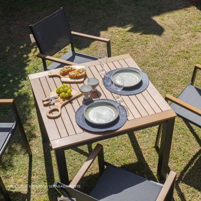 Mesa de Jardim Madrid Preto Alumínio Fascino