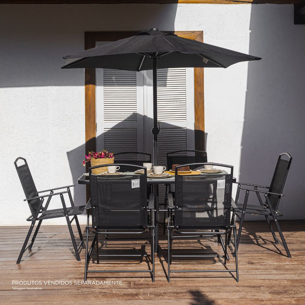 Conjunto de Jardim Caribe 8 Peças Aço Fascino