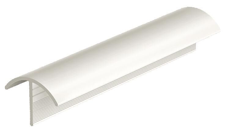Canto Externo de Sobrepor 2,70m PVC Tec 301 Branco Tecnoperfil