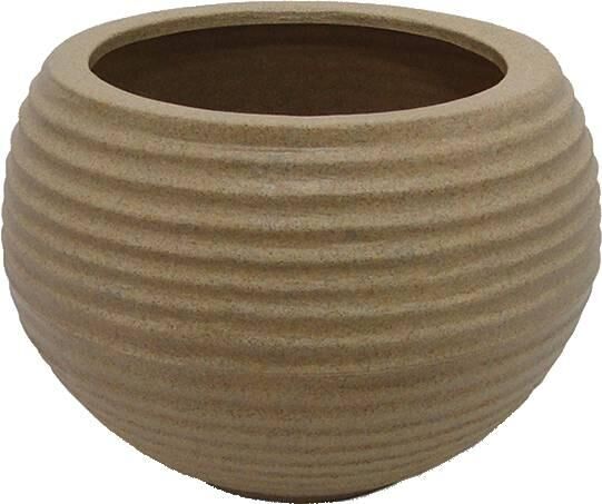 Vaso Bromélia Redondo 37x36cm Areia Polietileno Vasart