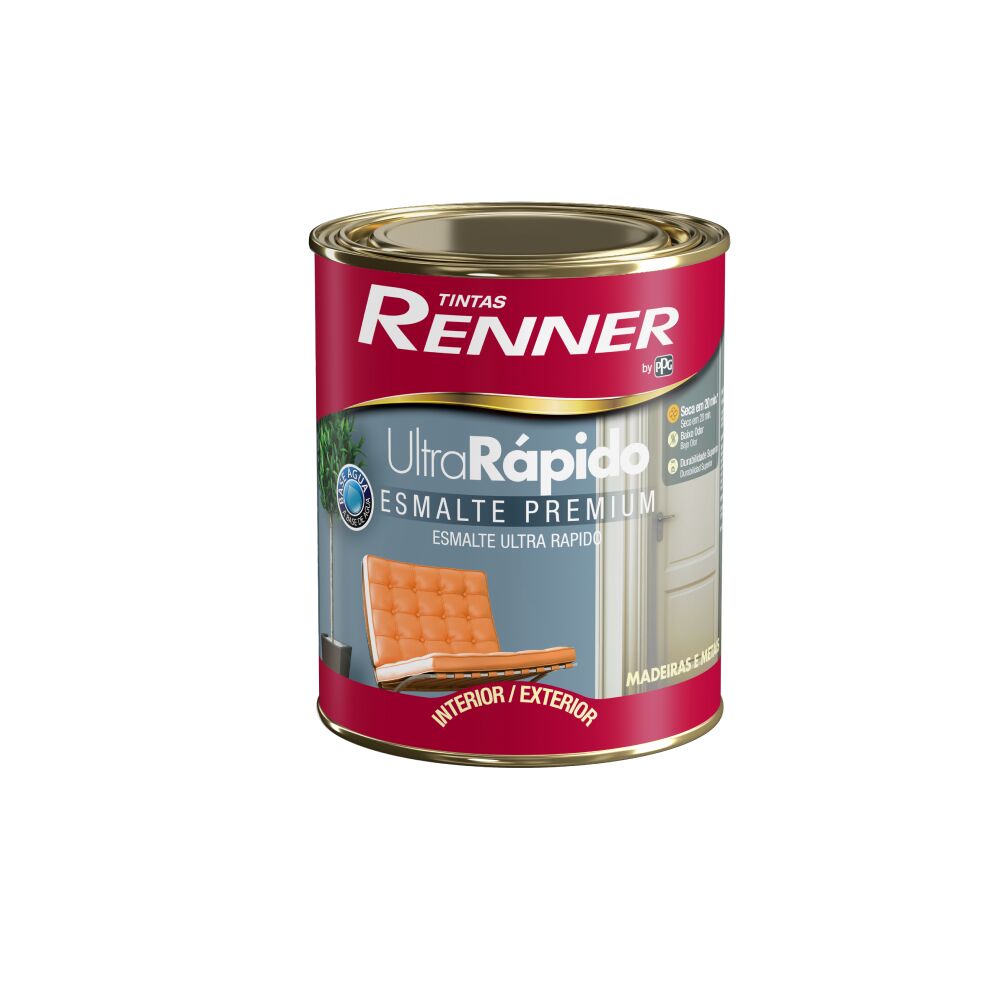 Tinta Esmalte Renner Ultra Rápido Premium 900ml Branco Brilhante