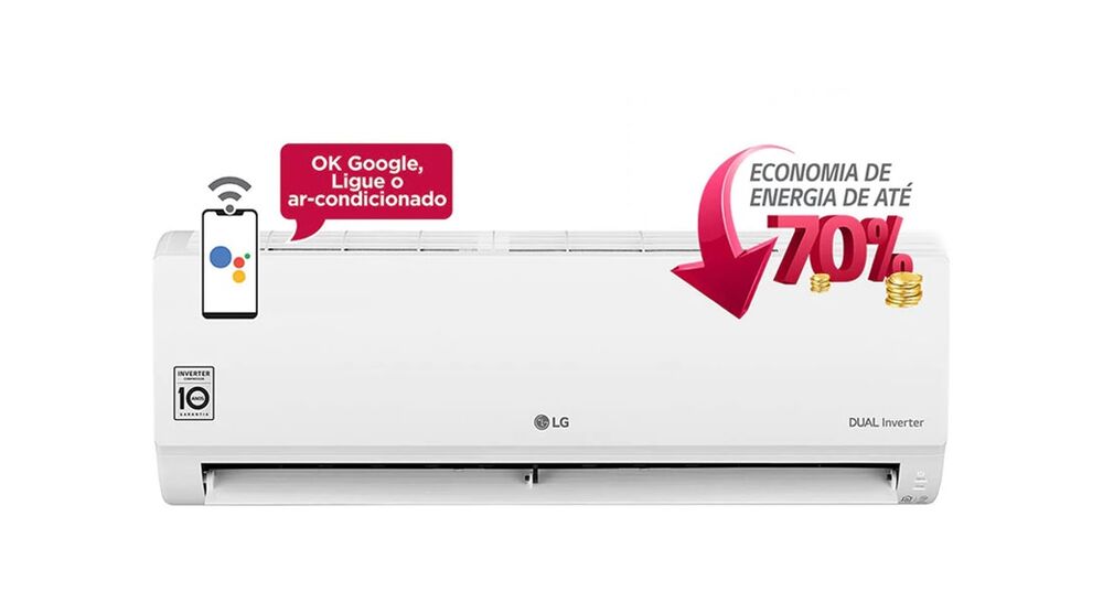 Ar Condicionado Split Inverter LG 9000 BTUs Dual Wi-fi Frio S4-Q09WA51A 220V