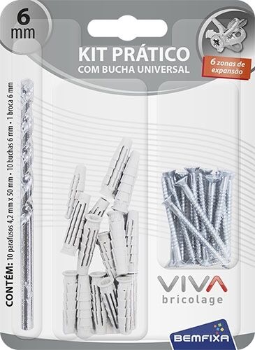 Kit Buchas para Concreto Bemfixa 6mm com Parafuso e Broca 21 Peças 3761