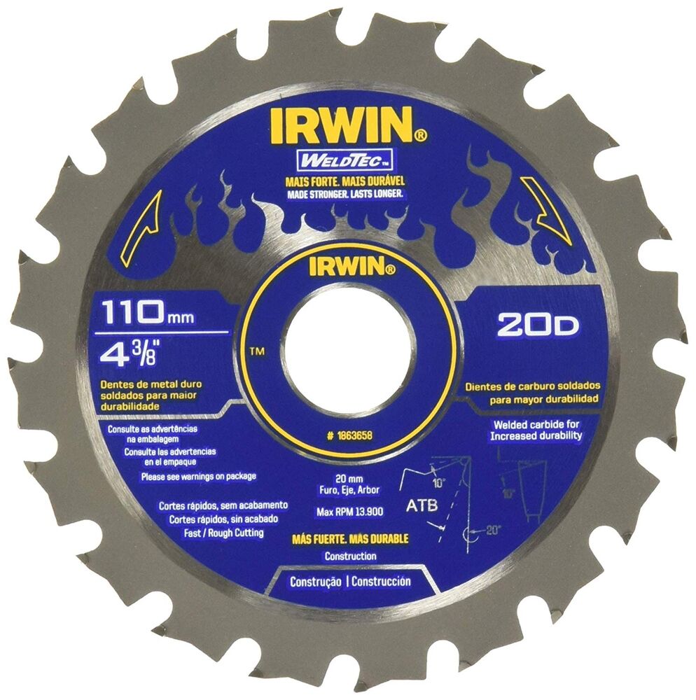 Disco de Serra Weld Tec 110mm 20 Dentes Irwin