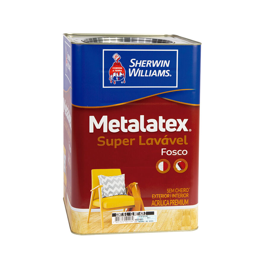 Tinta Sherwin Williams Metalatex Premium 18L Branco Gelo Fosco