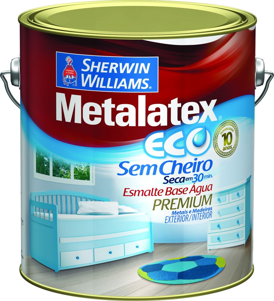 Tinta Esmalte Sherwin Williams Metalatex Eco Esmalte Premium 3,6L Branco Brilhante