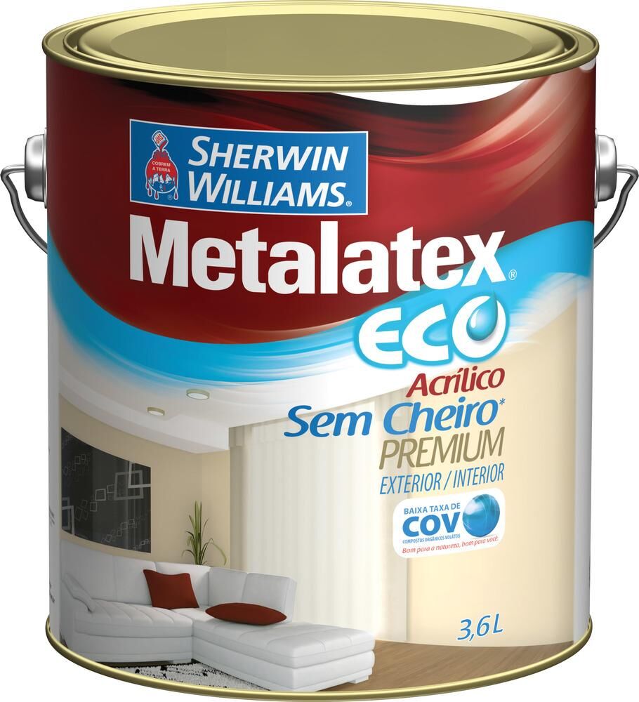 Tinta Esmalte Sherwin Williams Metalatex Eco Esmalte Premium 3,6L Brilhante