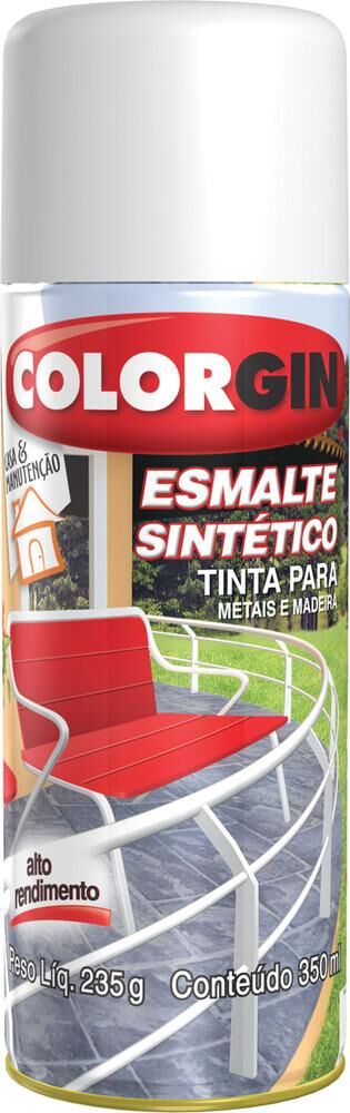Tinta Spray Colorgin Esmalte Sintético Sherwin Williams 350ml Branco Fosco