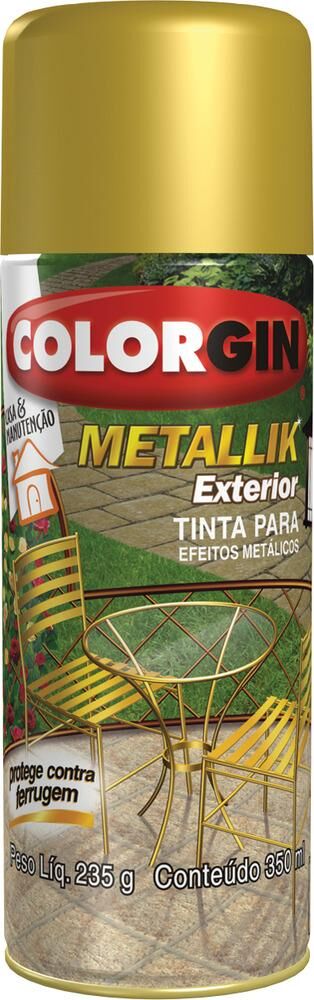Tinta Spray Colorgin Metallik Sherwin Williams 350ml Ouro