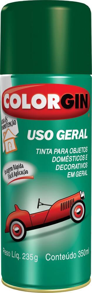 Tinta Spray Colorgin Uso Geral Premium 400ml Preto Fosco Sherwin William