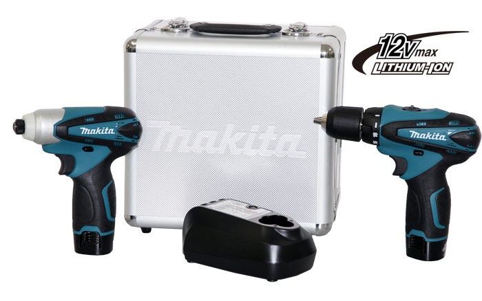 Kit Furadeira Parafusadeira Bateria 12V LCT204 Profissional Bivolt com Maleta Makita